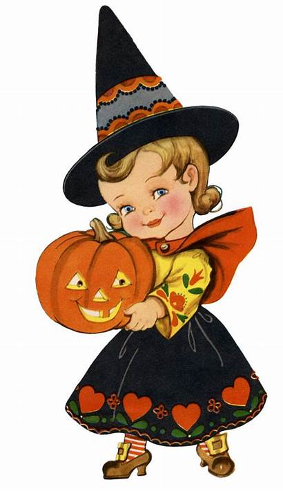 Halloween Retro Witch Clipart Adorable Fairy Graphics