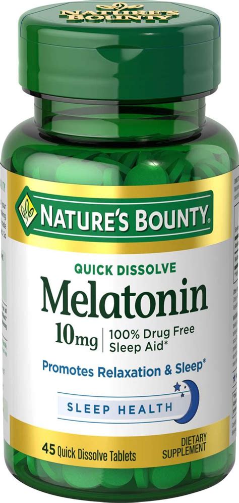 Amazon Nature S Bounty Melatonin 10 Mg 45 Quick Dissolve Tablets