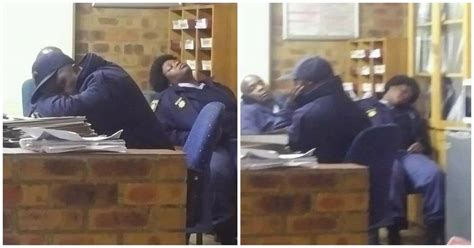 Busted South African Cops Caught Sleeping On The Job Za
