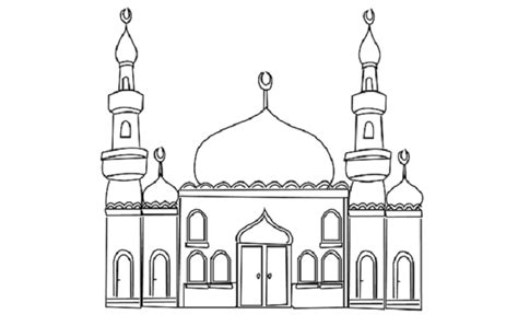 15 Contoh Mewarnai Gambar Masjid Beragam Desain Broonet