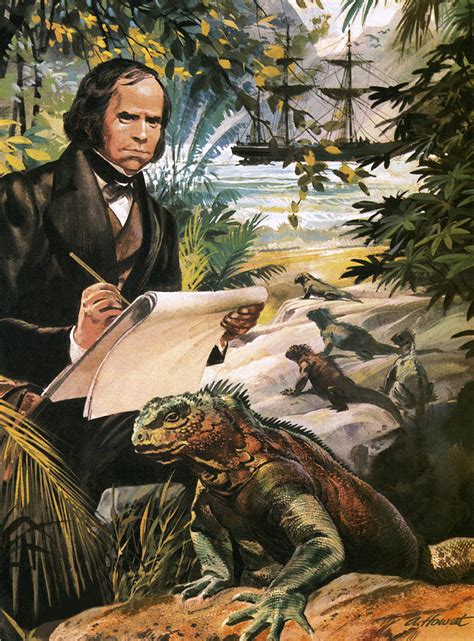 Charles Darwin On The Galapagos Islands Painting By Andrew Howat Fine