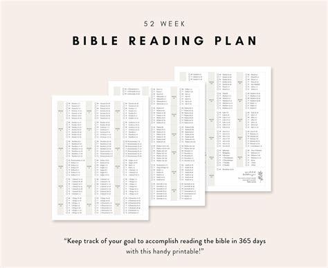 Bible Reading Plan 52 Week Bible Reading Plan 365 Days Etsy