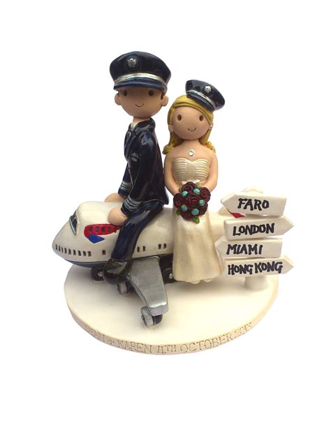 Plane Cake Topper With Two Pilots X Wedding Cake
