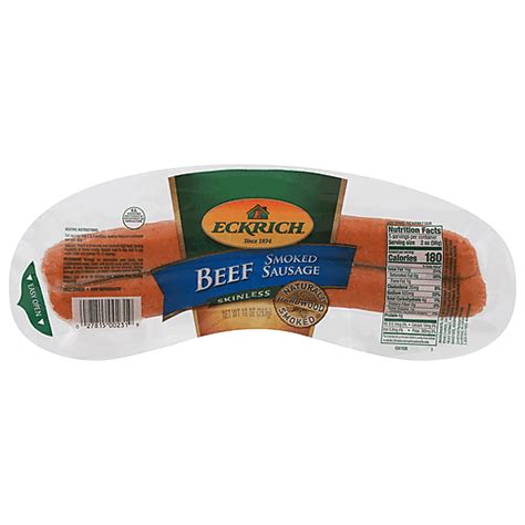 Eckrich Smoked Sausage Beef Skinless 10 Oz Deli Quality Foods