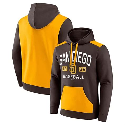 Mens Fanatics Branded Browngold San Diego Padres Chip In Pullover Hoodie
