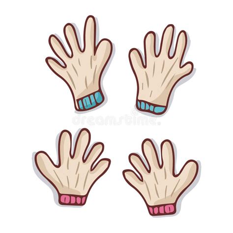 Cartoon Gloves Hands Comics Arms Hand Mascot In White Glove Stock