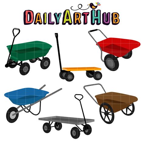 Garden Carts And Wagons Clip Art Set Daily Art Hub Free Clip Art