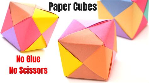 How To Make Paper Cube Origami Cube Colourful Cube Paper Craft