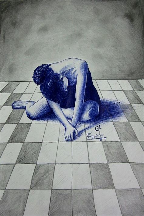 Depressed Girl Sketch