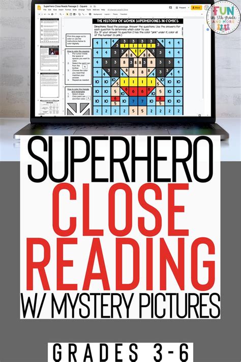 Close Reading Comprehension Passages Superhero Themed Digital
