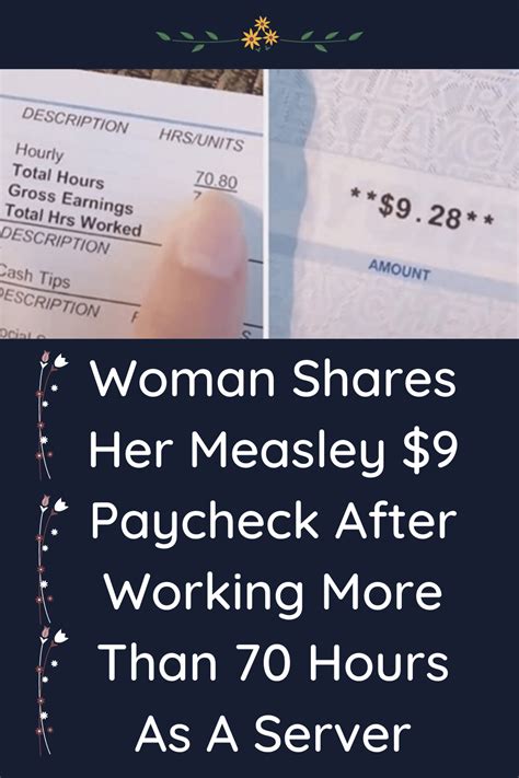 Woman Shares Her Measley Paycheck After Working More Than Hours