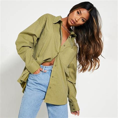 i saw it first ultimate oversized shirt olive green isawitfirst