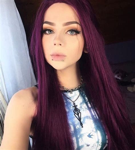 22 Purple Natural Straight Lace Front Wig New Etsy Violet Hair Hair Dye Colors Dyed Hair