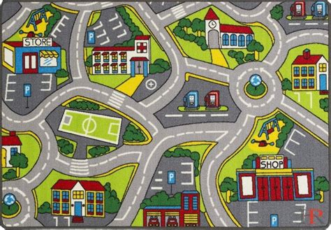 Kids Car Road Rugs City Map Play Mat For Classroombaby Room Non Slip