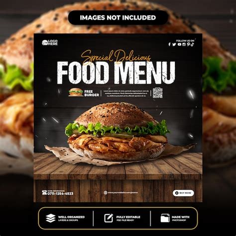 Premium Psd Special Delicious Burger Social Media Post Template