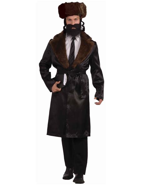 Cl836 Black Rabbi Jewish Religious Coat Tails Fancy Dress Mens Costume