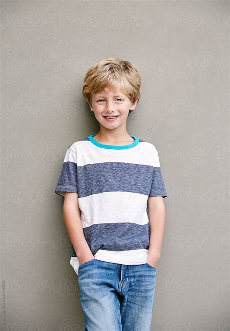 Portrait Of Young Boy Smiling By Stocksy Contributor Trinette Reed
