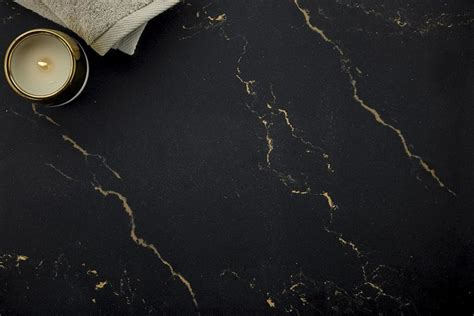 Into The Black Black And Gold Marble Look Quartz
