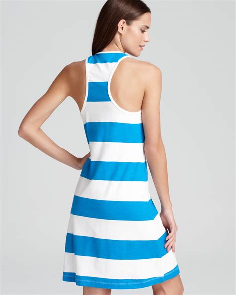 Tommy Bahama Big Stripe Short Tank Swimsuit Cover Up Dress In Blue Lyst