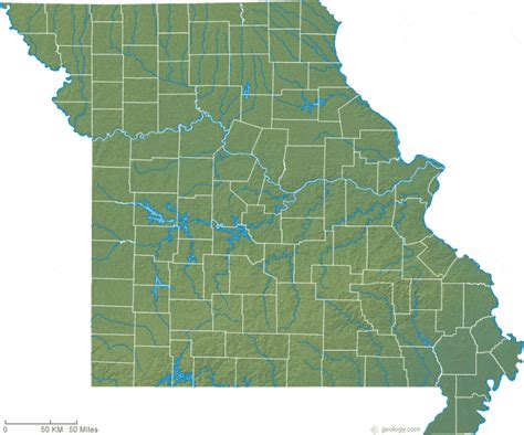 Missouri Physical Map