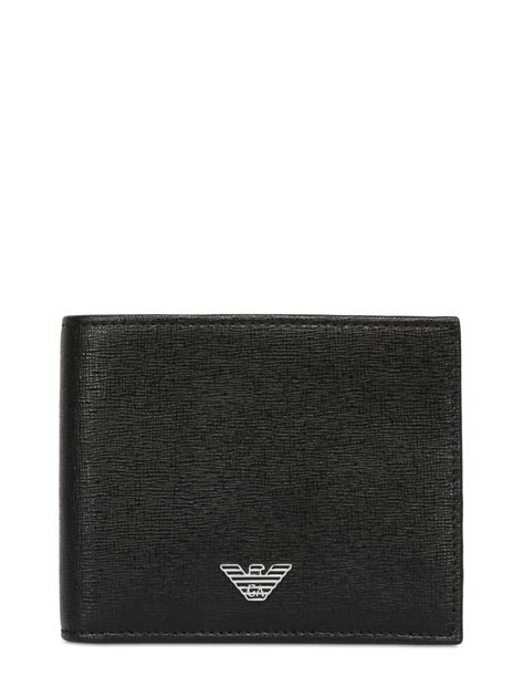 Lyst Emporio Armani Embossed Leather Classic Wallet In Black For Men