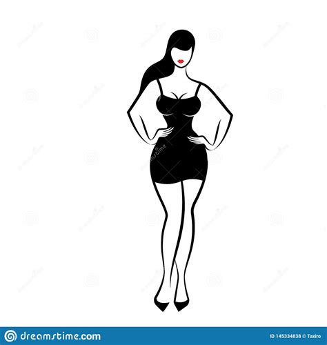 Young Woman In Little Black Dress Stock Vector Illustration Of Fetish