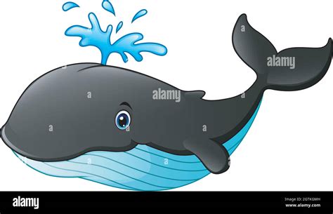 Cute Whale Cartoon Isolated On White Background Stock Vector Image