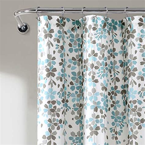 Lush Decor Blue And Gray Weeping Flower Shower Curtain