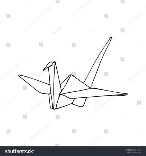 Origami Crane Outline