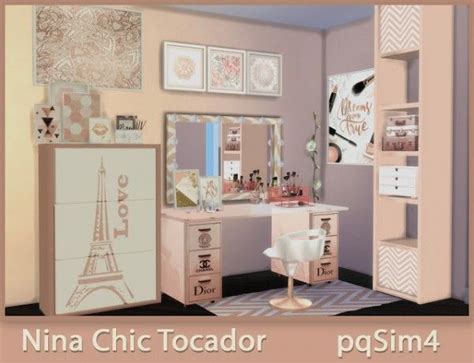 Pqsims4 Nina Chic Dressing Table • Sims 4 Downloads Sims 4 Cc