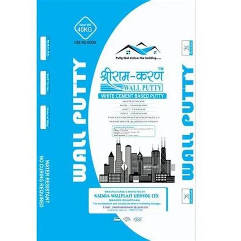 40 Kg White Cement Base Wall Putty At Rs 750bag Cement Wall Putty In