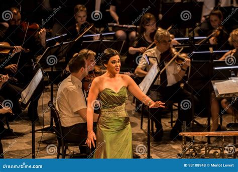 Young Opera Singer Performing Aria At National Theater In Belgrade