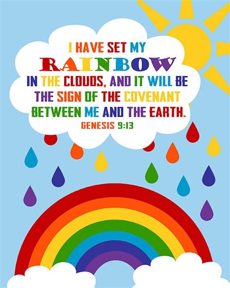 Genesis 913 Gods Rainbow Gods Promise Christian Etsy Uk