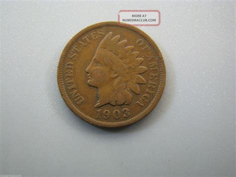 1903 Indian Head Cent United States Coin Vg Nc06