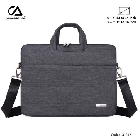 Canvasartisan Slim Laptop Bag L C Dark Gray Durable And Water