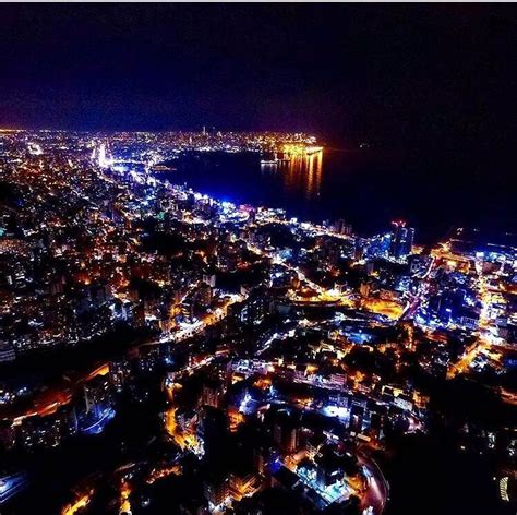 Beautiful View Of Beirut Glowing Lights 📸 Joejazzar Lebanon