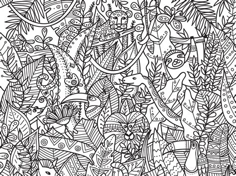 Jungle Coloring Page by Yuliia Bahniuk on Dribbble