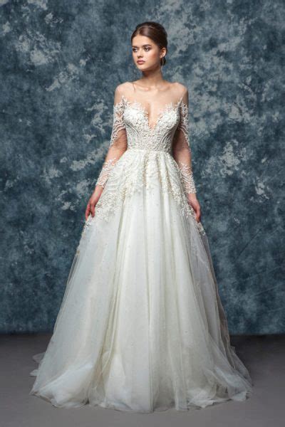 Off the shoulder satin ball gown wedding dress. Illusion Off The Shoulder Beaded Lace A-line Wedding Dress ...