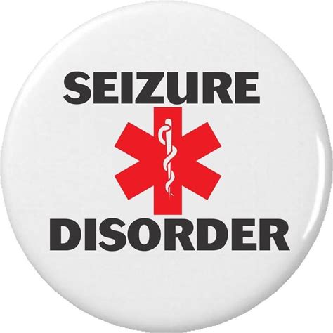 Seizure Disorder Medical Alert Symbol Pinback Button Pin