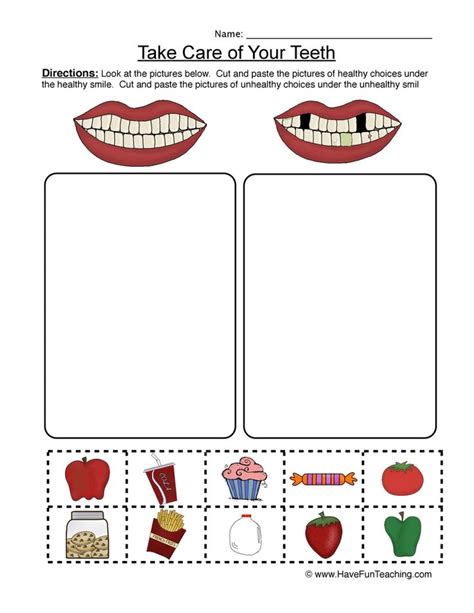 Clean Teeth Worksheet Sorting Have Fun Teaching Dental Health