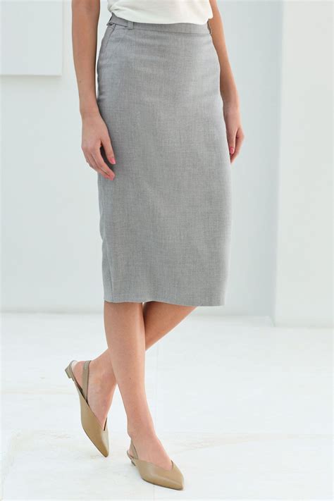 Womens Next Grey Tailored Fit Pencil Skirt Grey Fitted Pencil Skirts Pencil Skirt Office