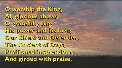 O Worship The King All Glorious Above Tune Hanover 6vv With