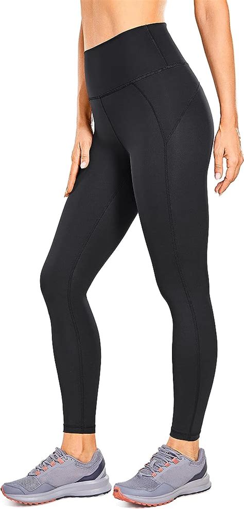 crz yoga women s naked feeling high waist 7 8 workout leggings with zipper pocket 25 inches