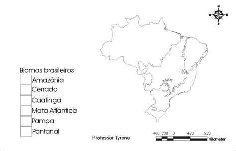 Mapa Mudo Biomas Brasileiros
