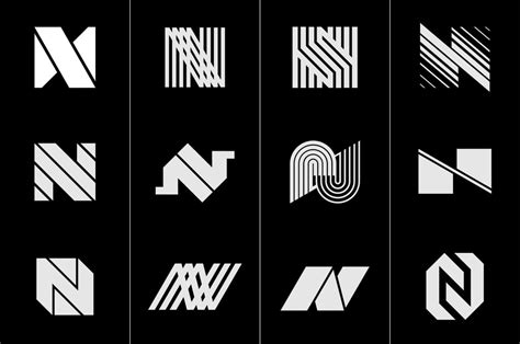 Set Of Modern N Letter Logo Minimalist Line N Logo Design Vector
