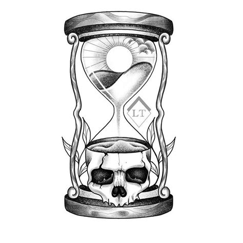 Hourglass Skull Vintage Tattoo Flash American Traditional Ubicaciondepersonas Cdmx Gob Mx
