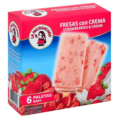 Helados Mexico Strawberry Cream Paletas Premium Ice Cream Bars
