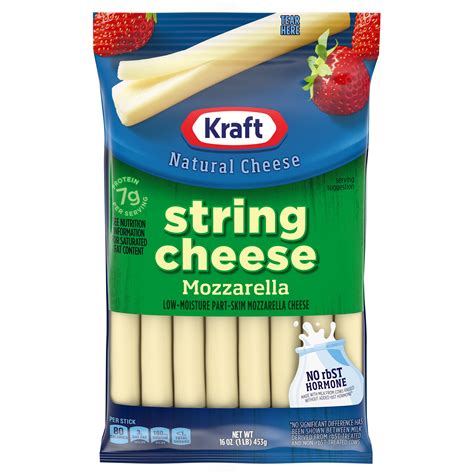 Kraft String Cheese Mozzarella Cheese Snacks 16 Ct Sticks Walmart