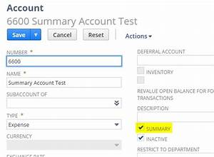 Netsuite Adds Summary Accounts To The Chart Of Accounts Rsm