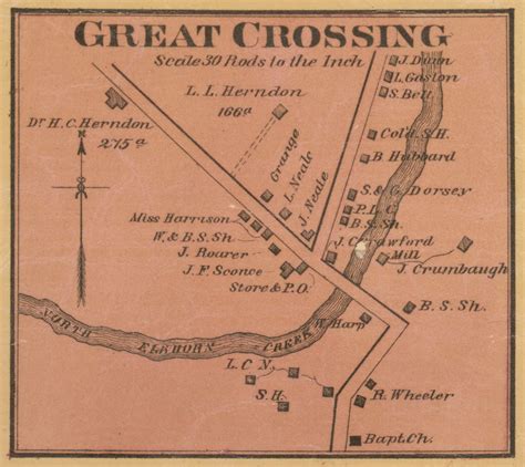 Great Crossing Precinct 1 Scott County Kentucky 1879 Old Town Map